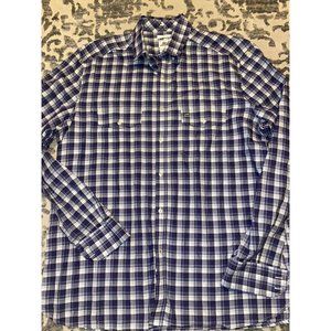 Lacoste Mens‎ blue plaid button down long sleeve shirt size 44